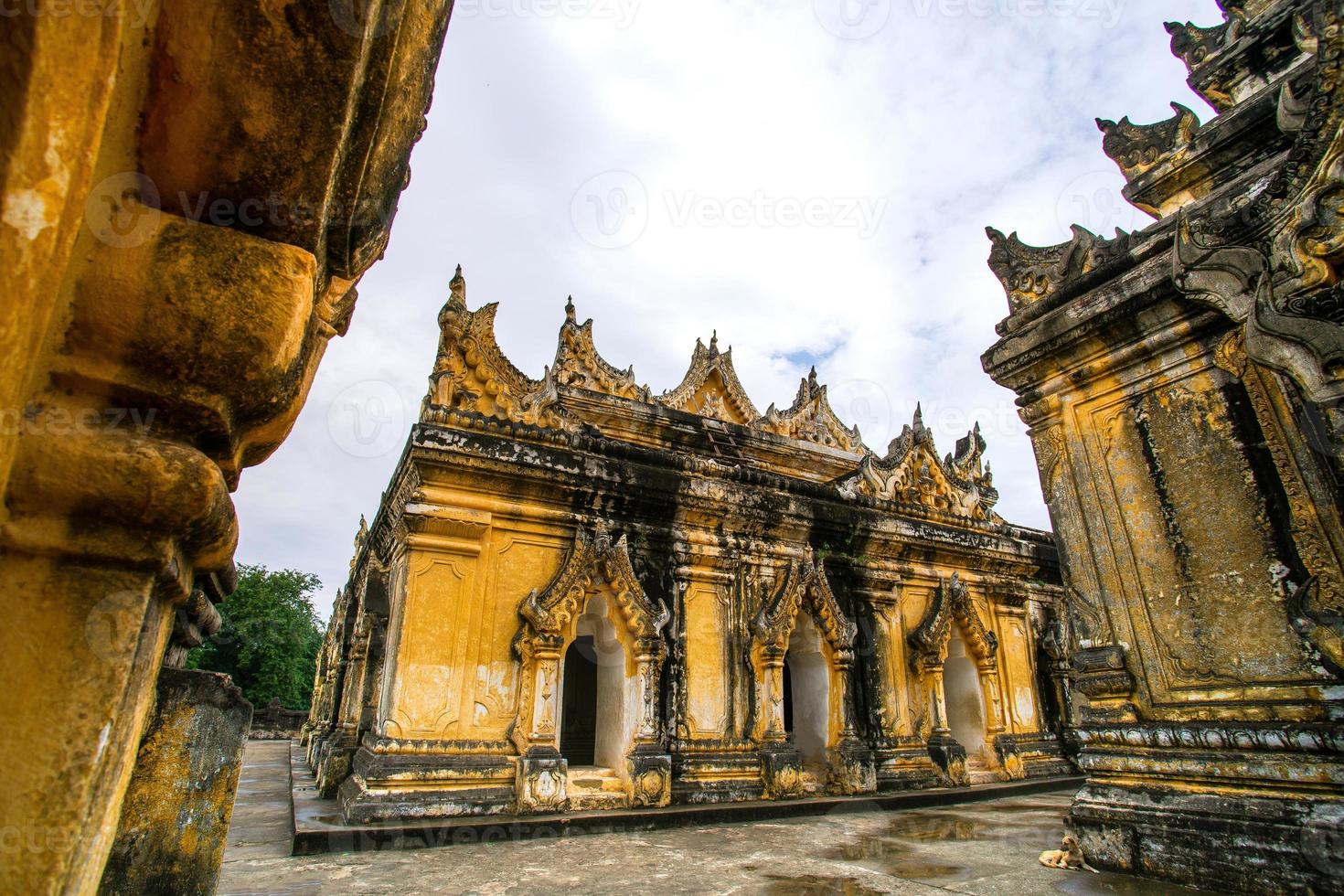 Maha Aungmye Bonzan Monastery, commonly known as the Me Nu Brick Monastery, a historic Buddhist monastery in Inwa, Mandalay region, Myanmar photo