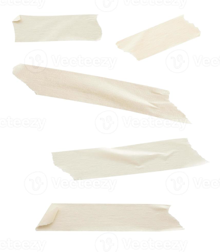 Adhesive paper tape isolated on white background photo