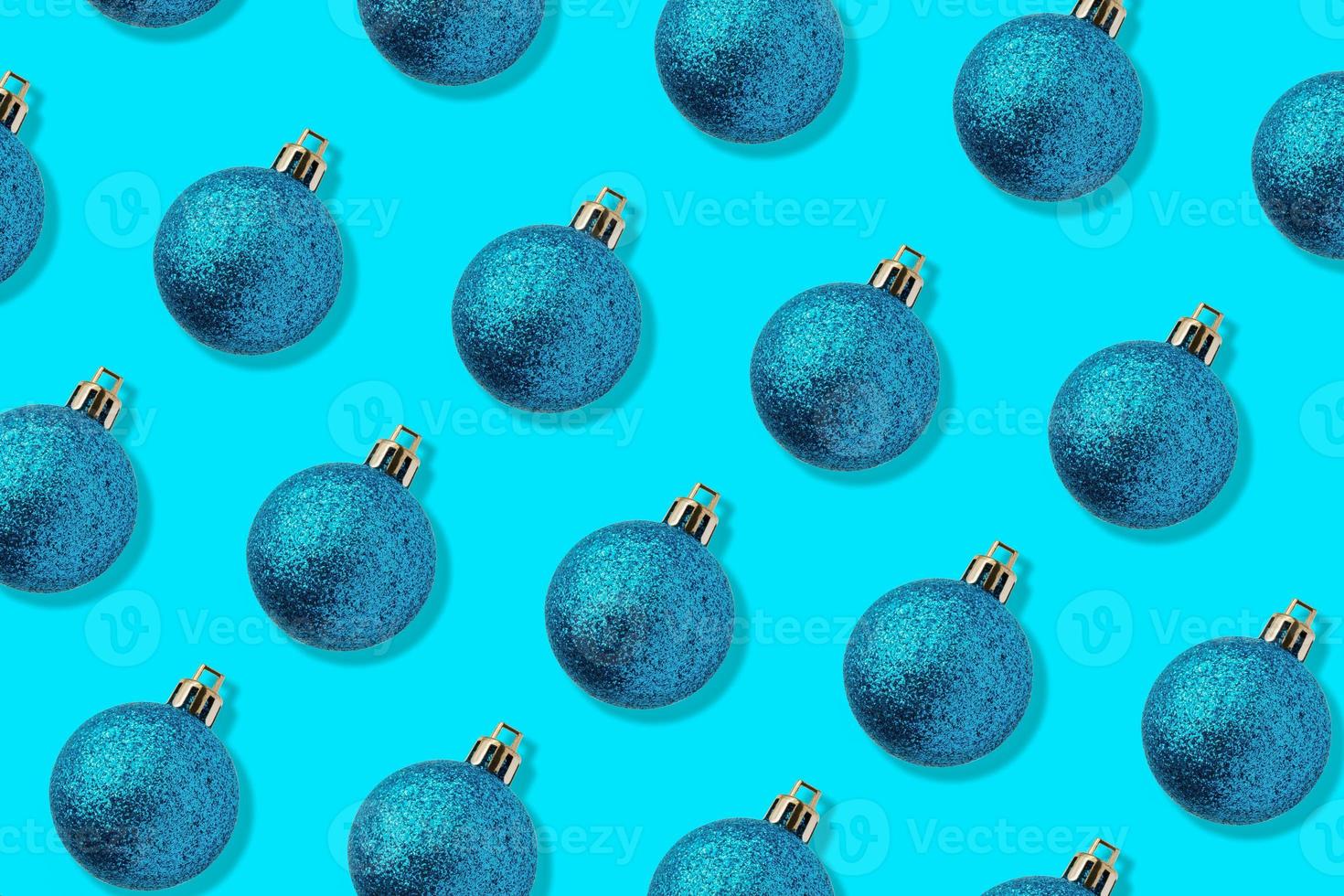 Blue Christmas ball bauble pattern minimal flatlay background photo