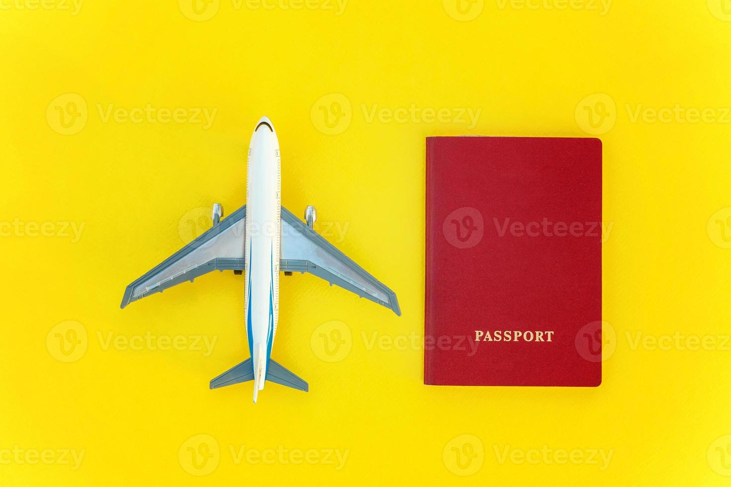 Concept of traveling on yellow background photo