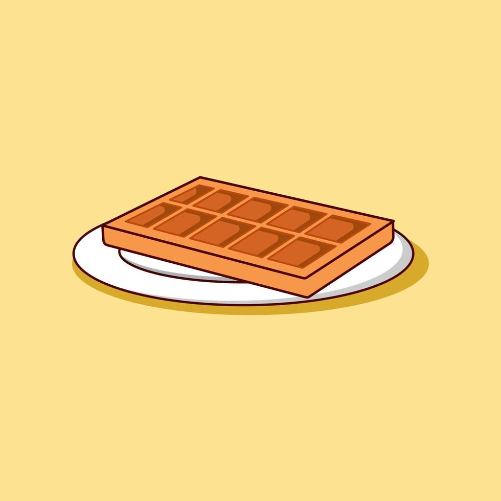 Chocolate wafers on a white plate vector