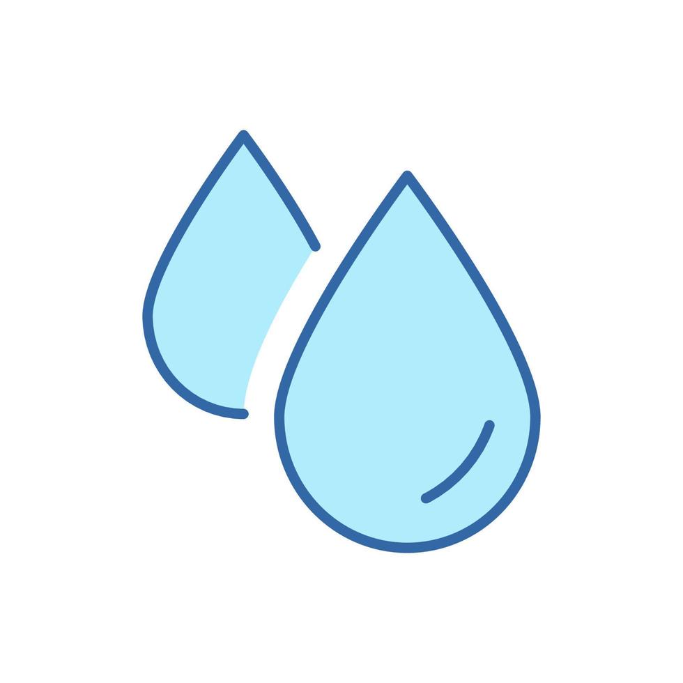 Water Drops Linear Color Icon. Droplet of Water Colorful Line Pictogram. Editable stroke. Vector illustration.