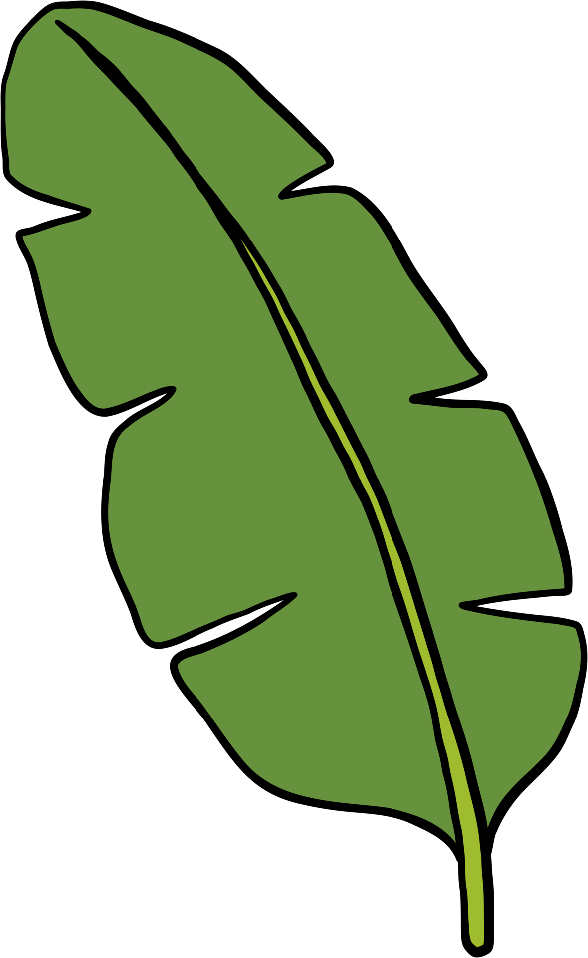 simplicity banana leaf freehand continuous drawing flat design