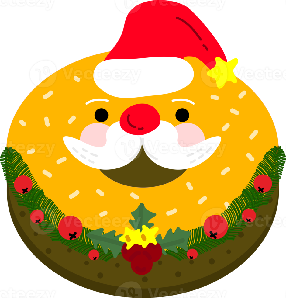 donut de navidad. papel de regalo. suministros de impresión navideña. feliz fiesta de navidad gente celebrando navidad ilustración plana png