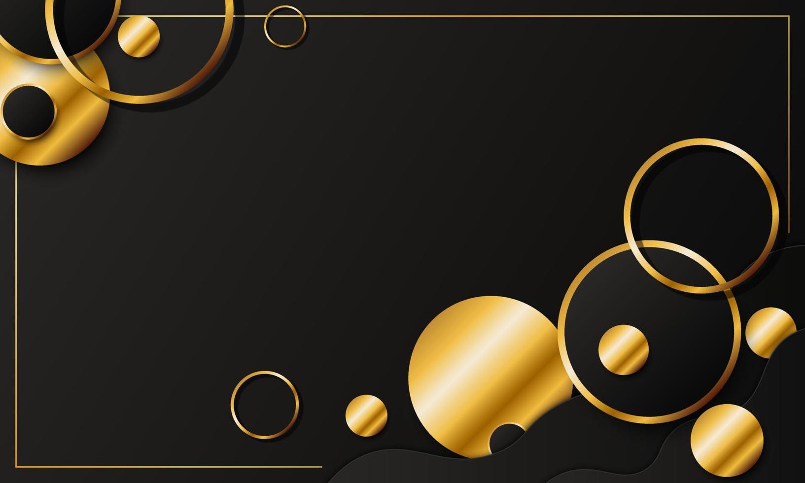 Luxury dark and golden geometric circle background. vector