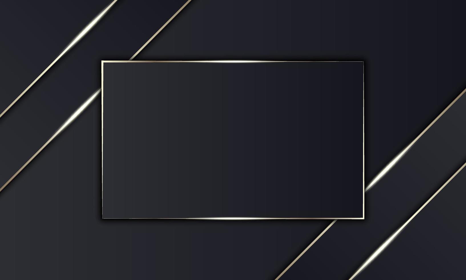 Luxury black stripes and golden line with rectangle in the middle. vector