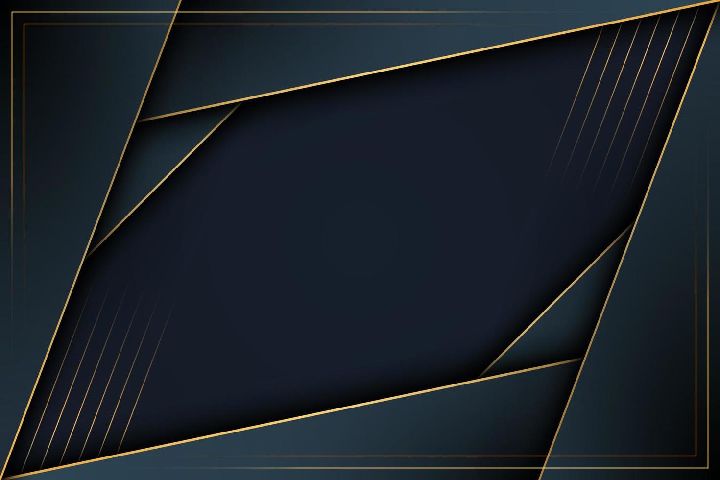Luxury dark blue stripes overlapping layer with golden lines background. Vector. vector
