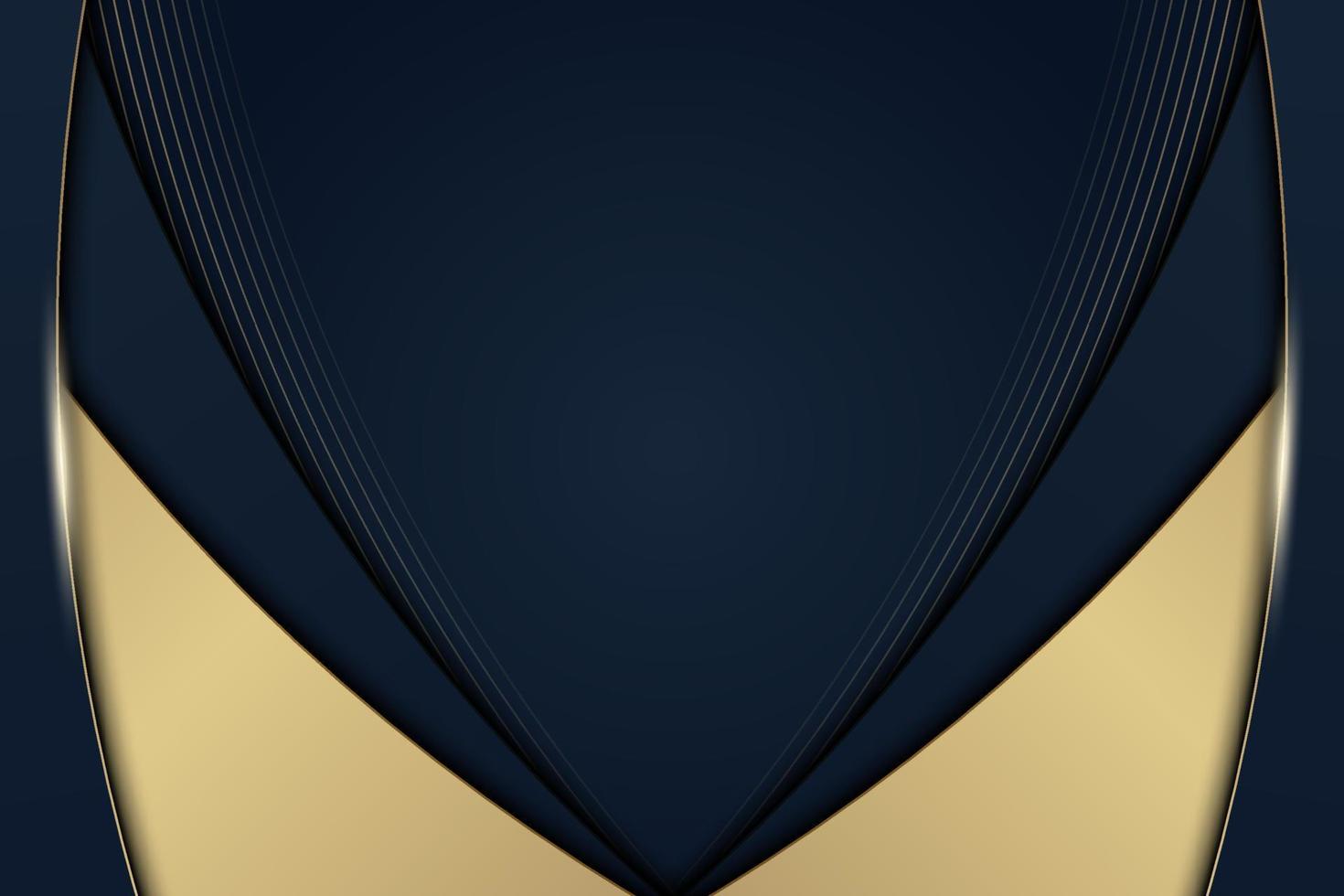 Luxury blue and golden curved stripes background with lines. Vector. vector