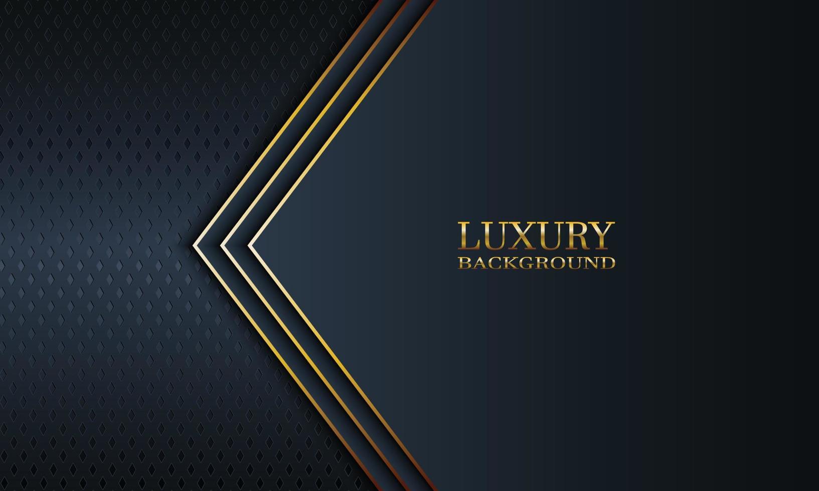 Luxury banner background with dark navy and stripes and golden lines. vector