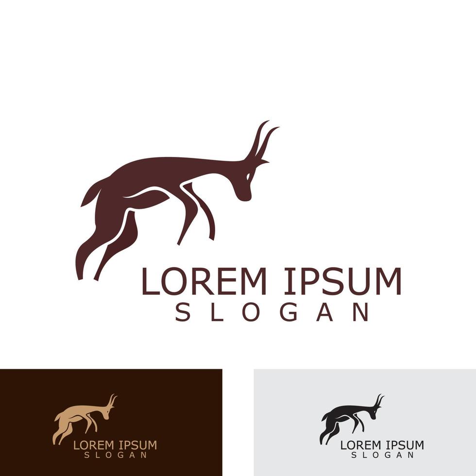 Antelope logo icon design animal simple illustration template idea vector