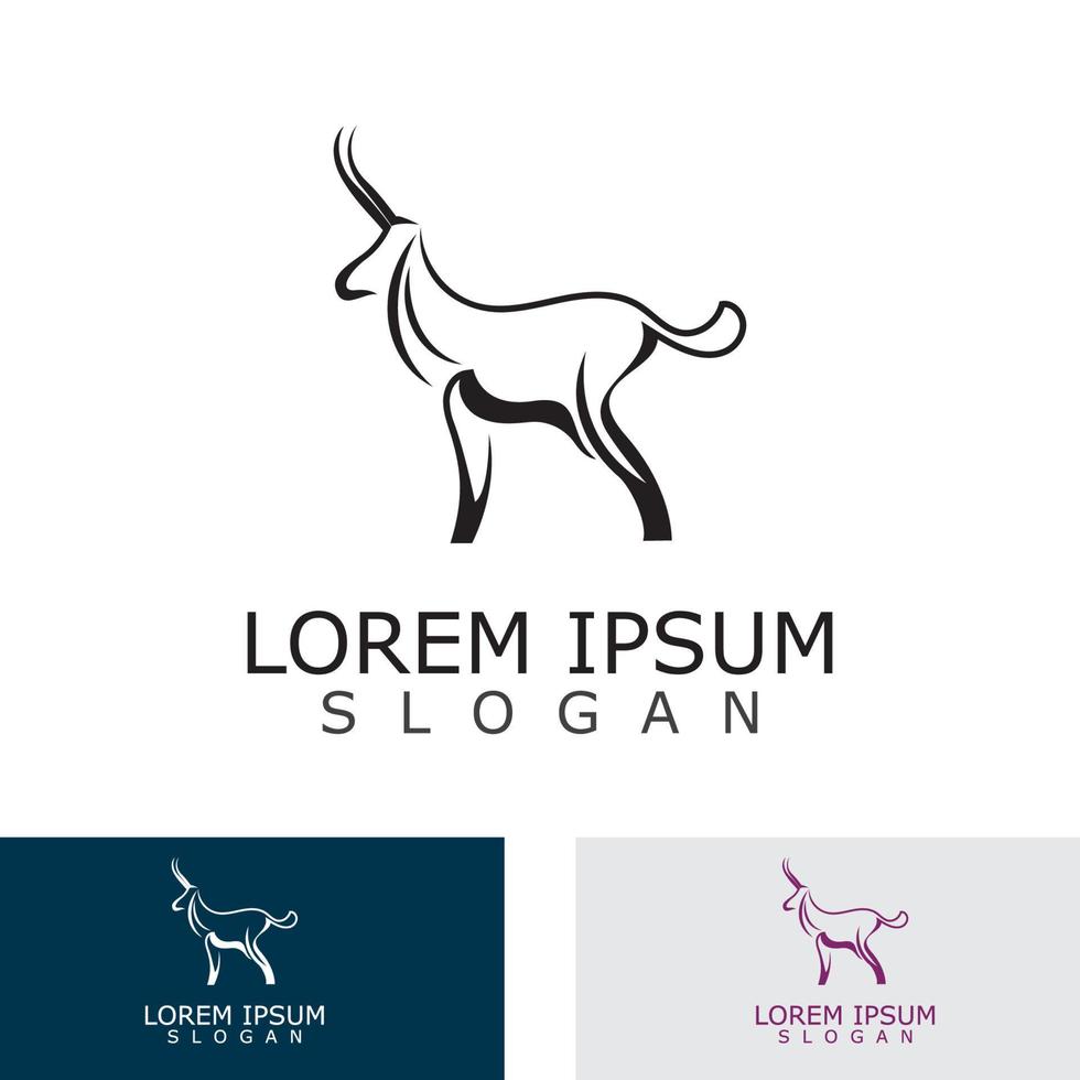 Antelope logo icon design animal simple illustration template idea vector