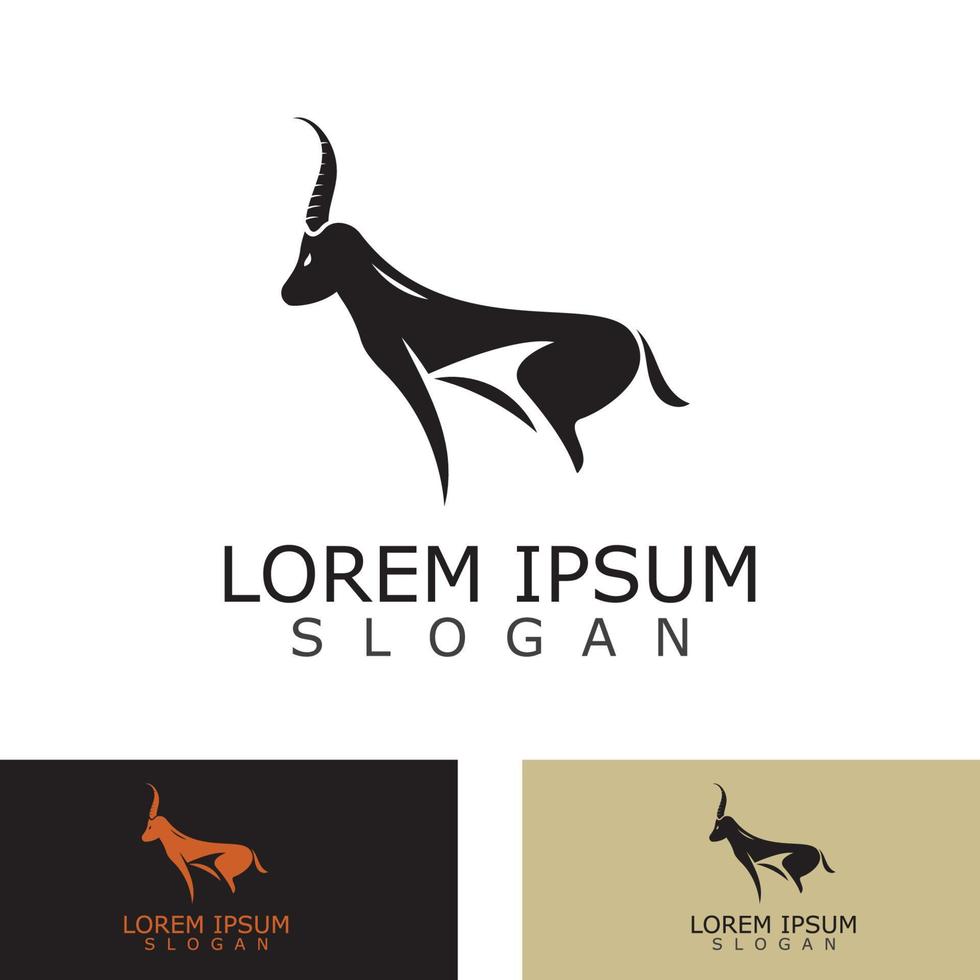 Antelope logo icon design animal simple illustration template idea vector
