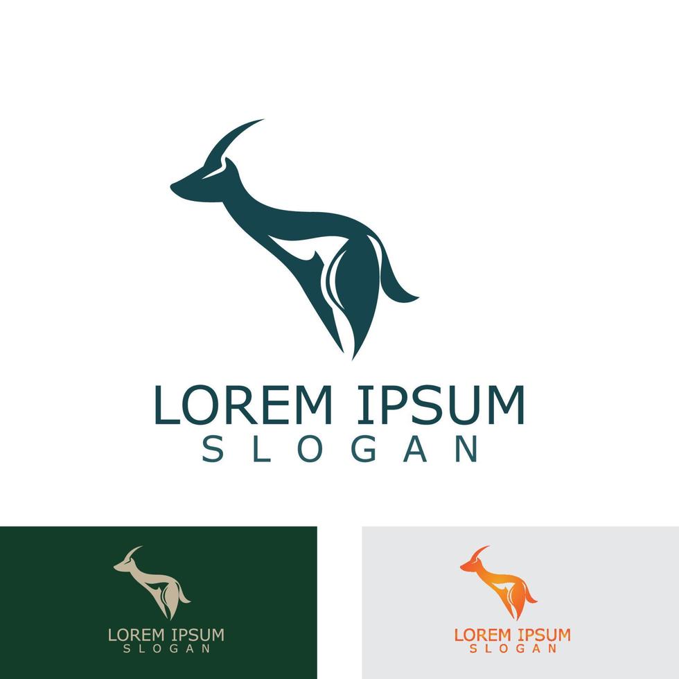 Antelope logo icon design animal simple illustration template idea vector
