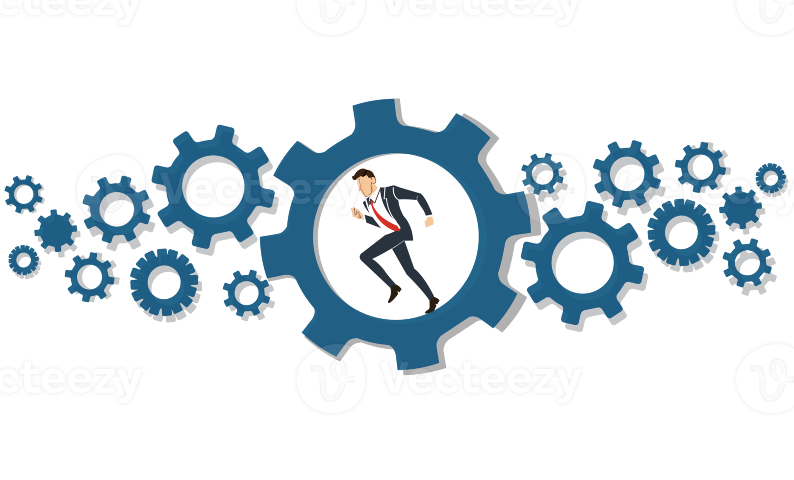 Businessman with gears cog wheel png