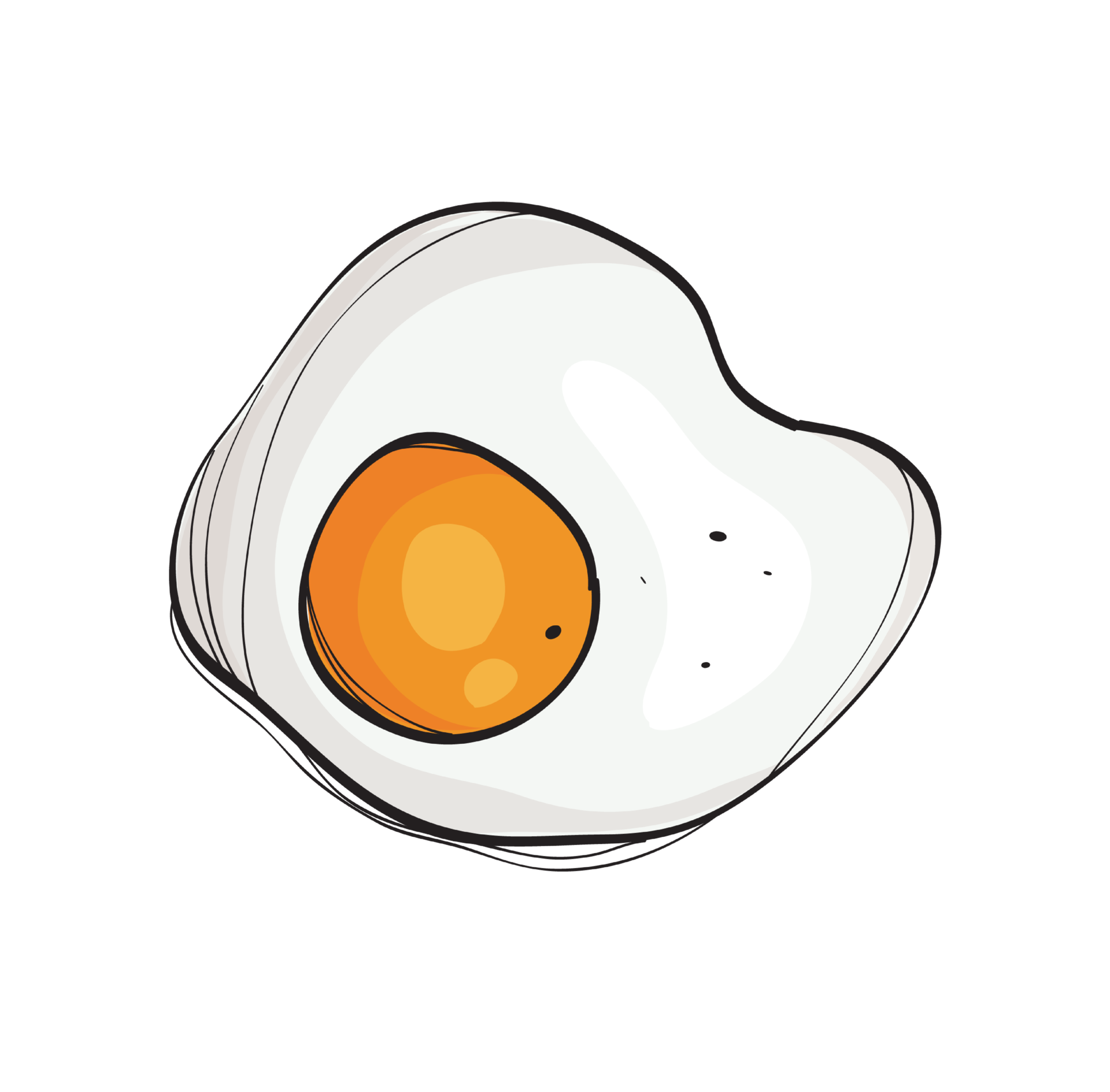 Gourmet Fried Eggs Drawing Illustration PNG Images