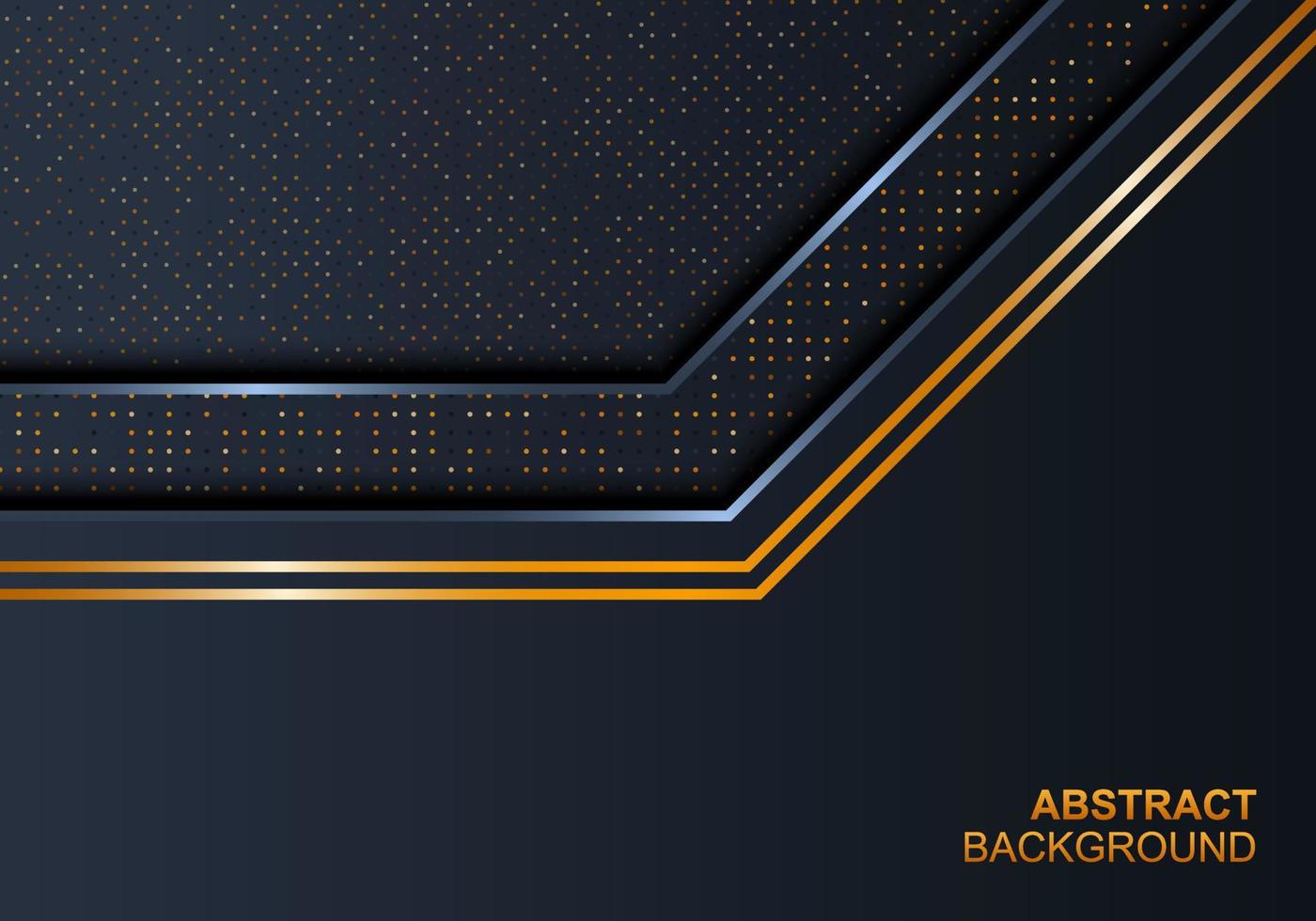 Luxury dark  navy overlapping layer with golden shiny lines and dot pattern background. Abstract background. vector