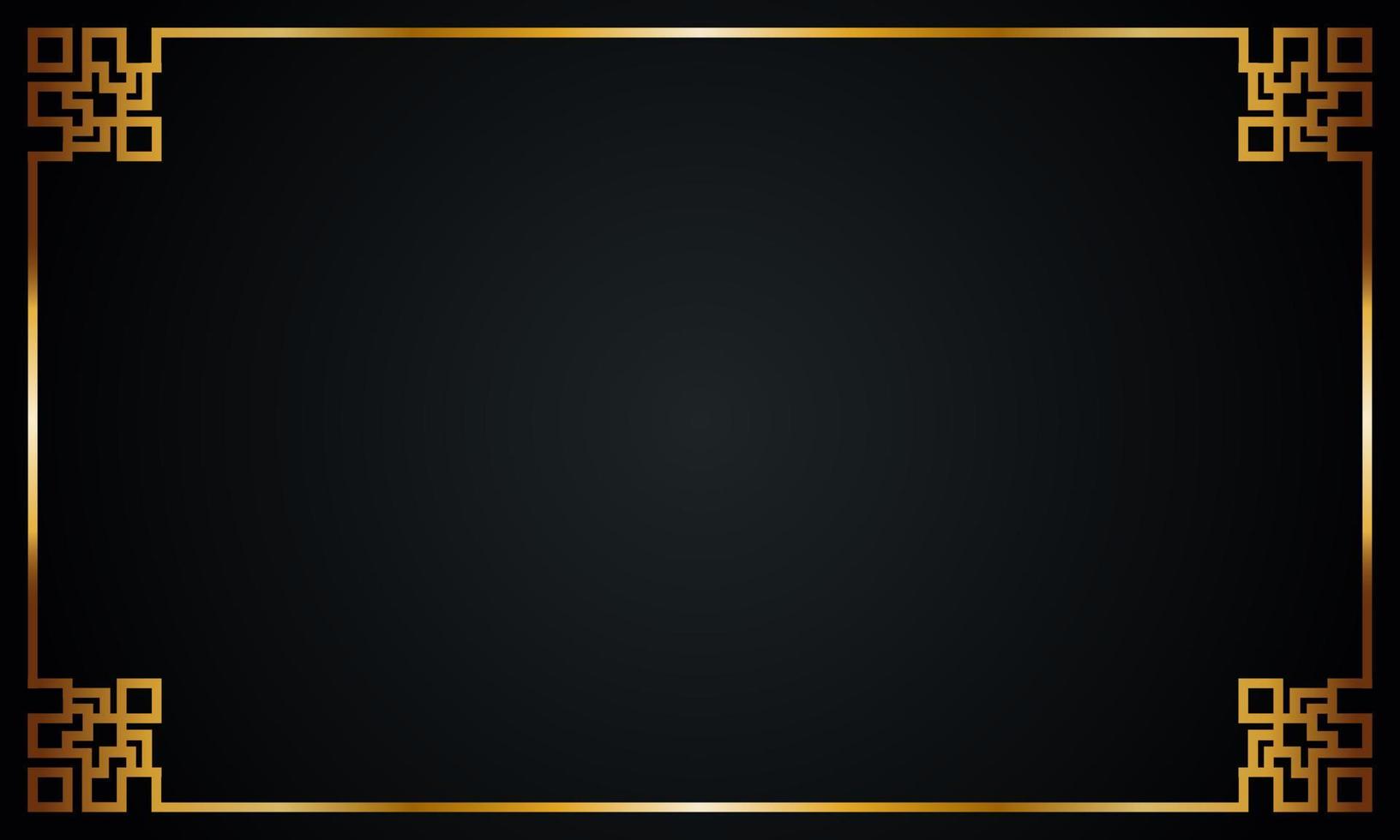 Luxury golden border background. Vector illustration.