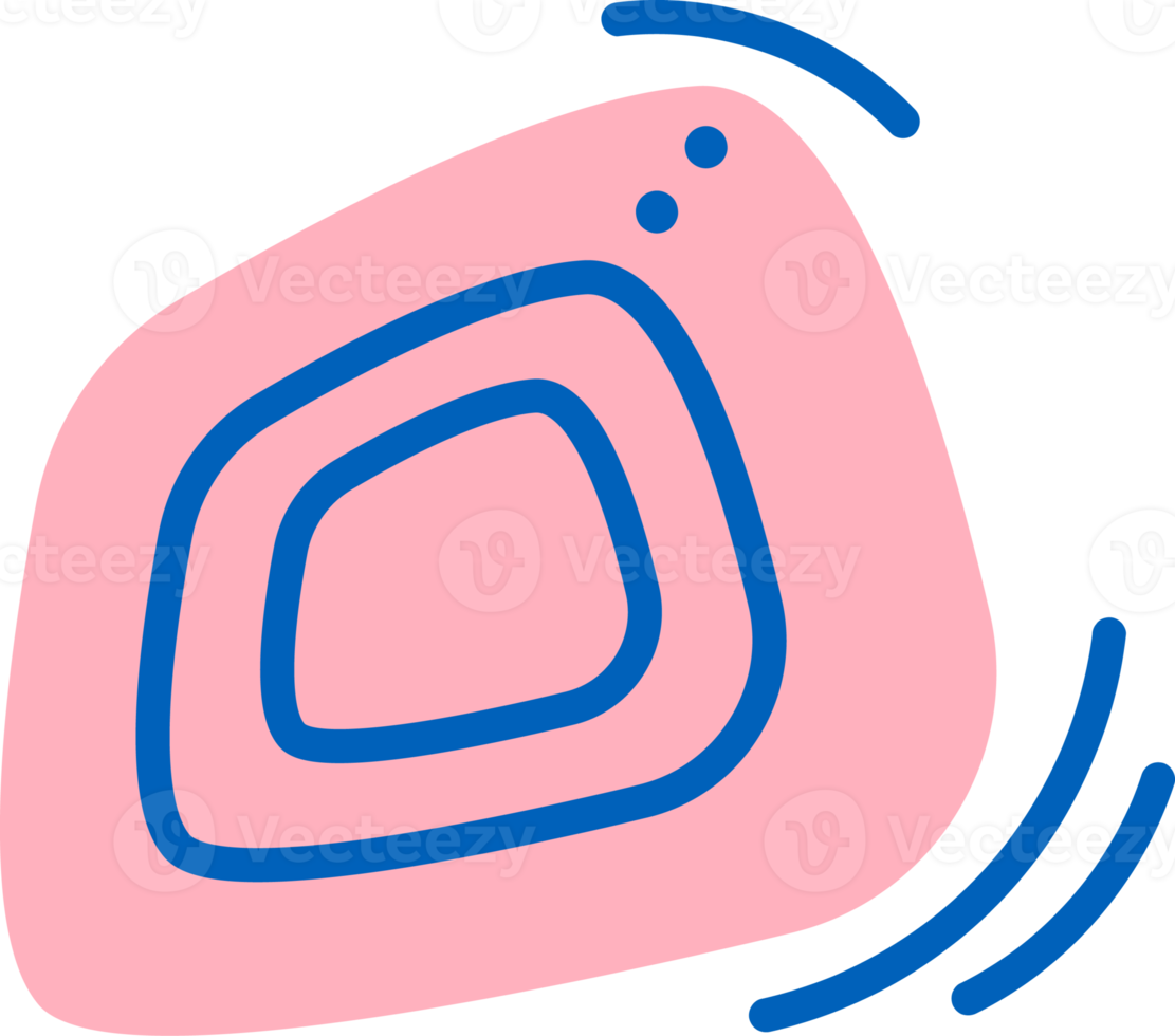 Line art. Abstract fun design with pink color. png