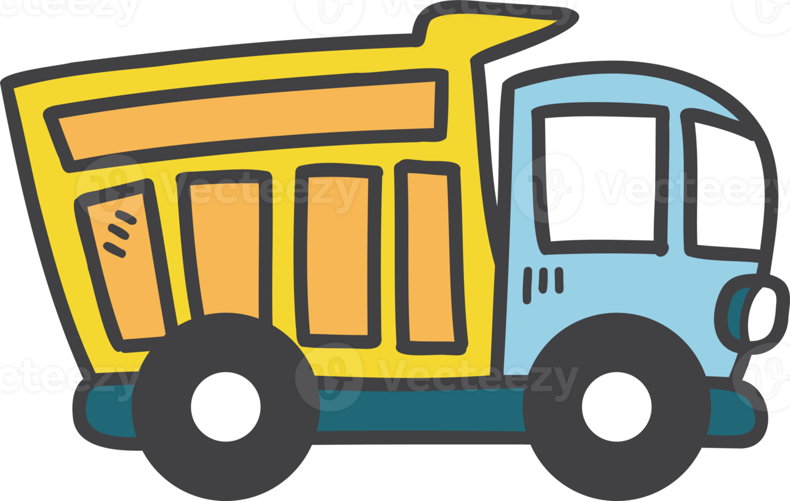 Hand Drawn toy truck for kids illustration png