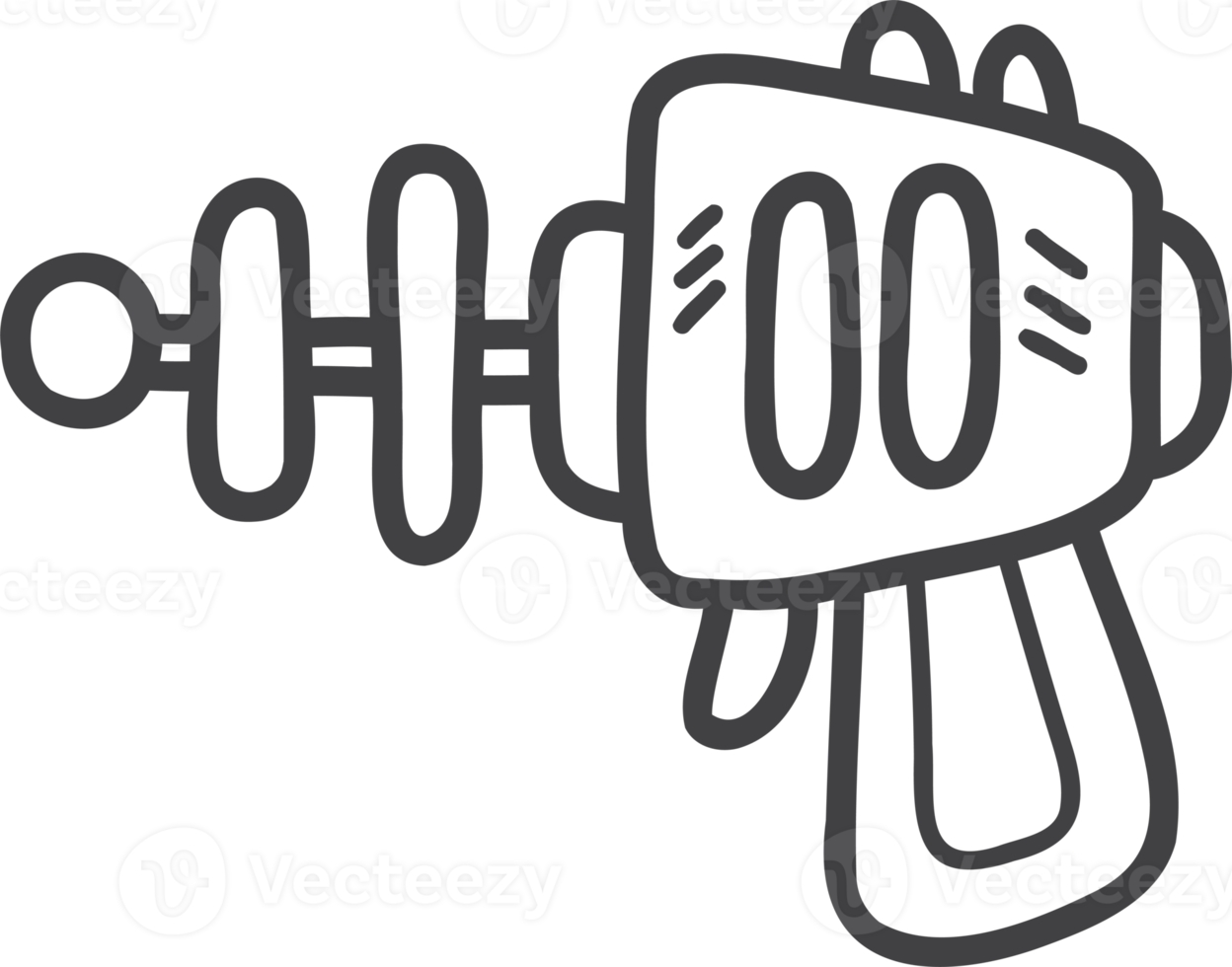 arma de brinquedo desenhada de mão para ilustração de crianças png