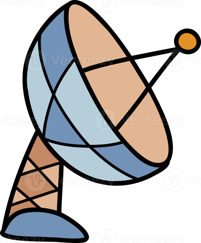 Hand Drawn space satellite illustration png