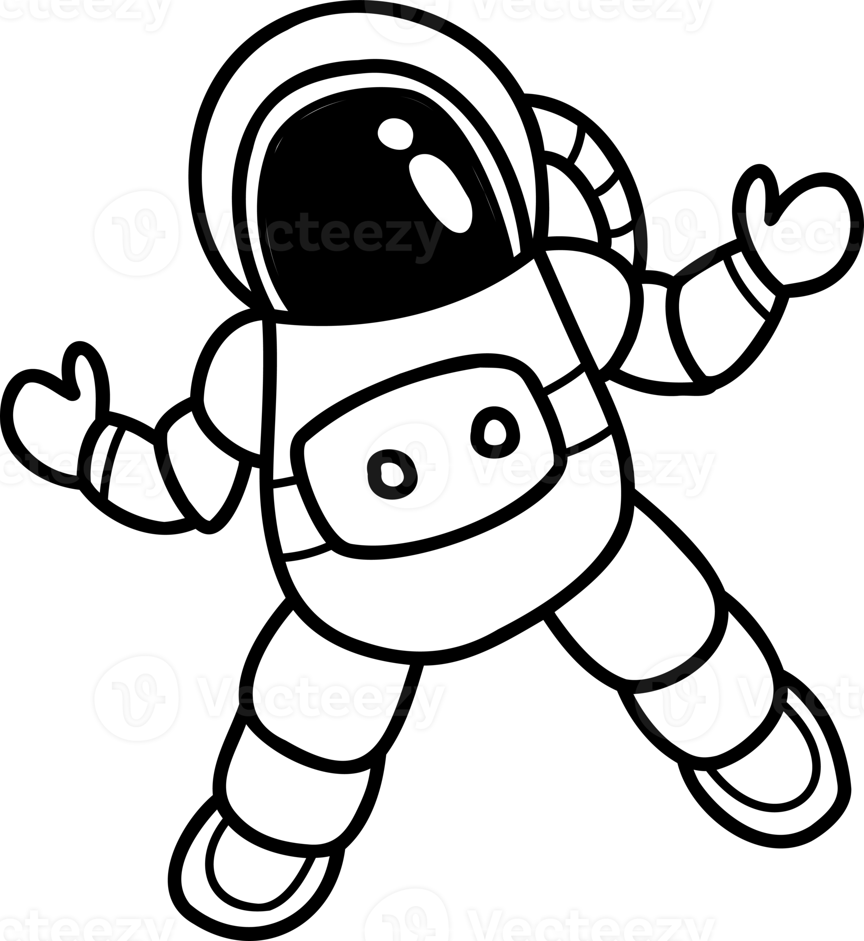 Hand Drawn astronaut floating in space illustration 12664840 PNG