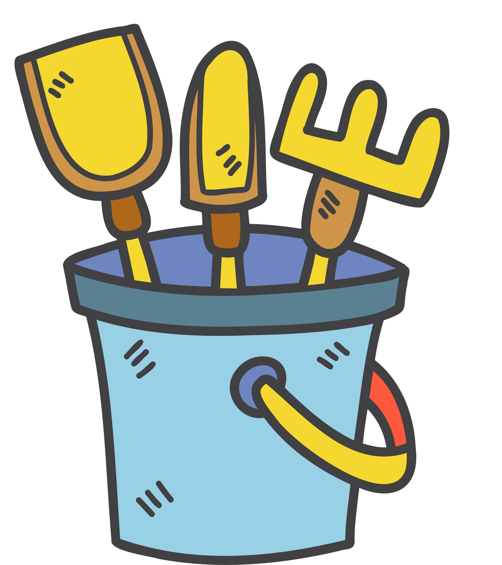 Hand Drawn Sand bucket and scoop tool illustration 12664869 PNG