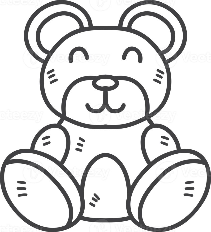 Hand Drawn teddy bear for kids illustration png