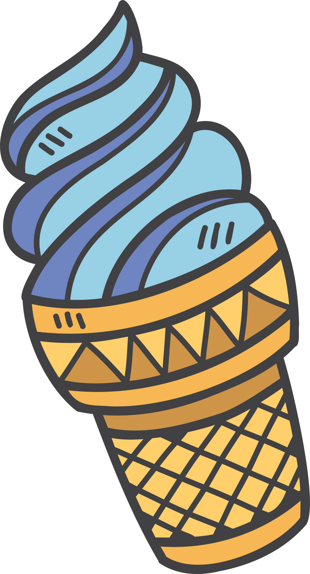 Hand Drawn ice cream cone illustration 12664929 PNG