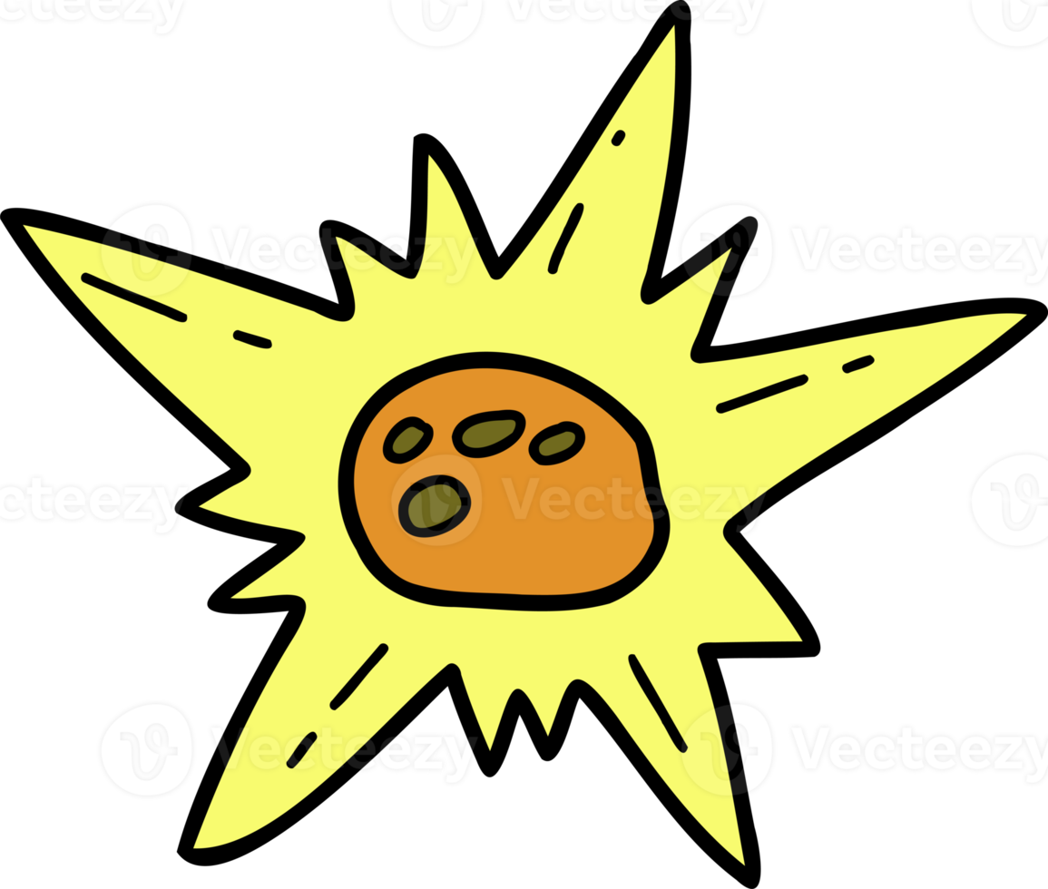 hand gezeichnete glühende meteorillustration png