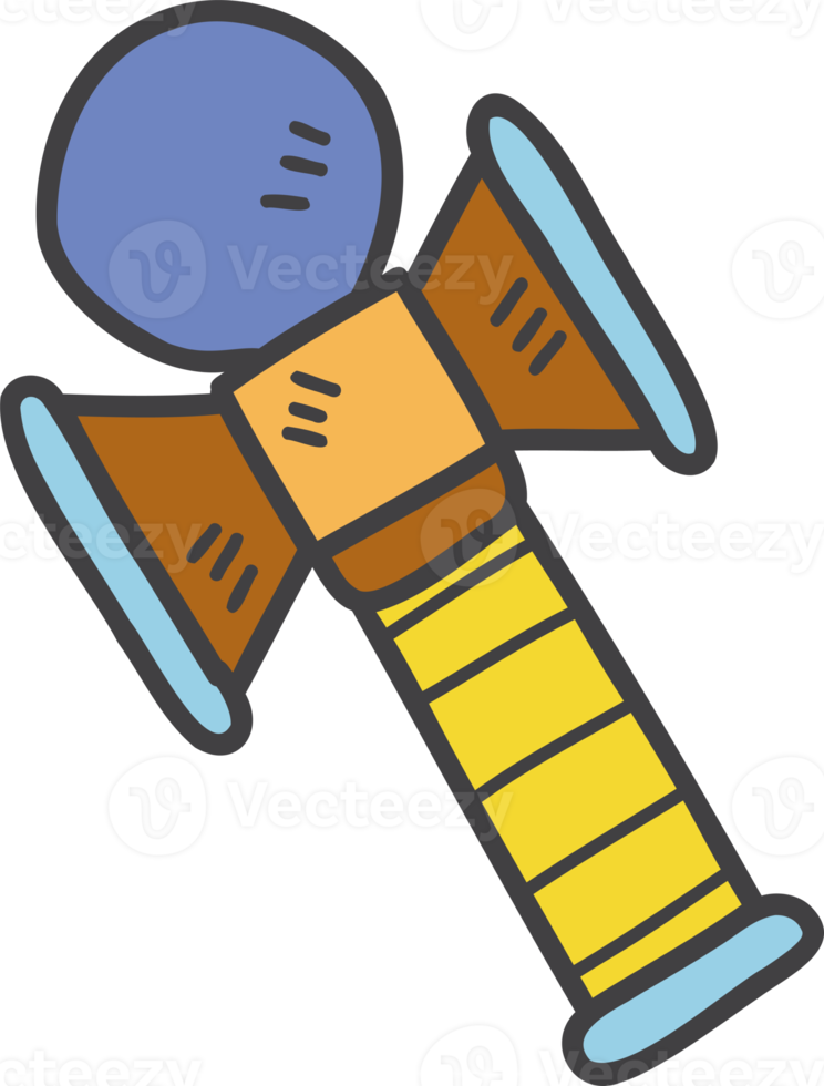 illustration de boule de kendama en bois dessinée à la main png