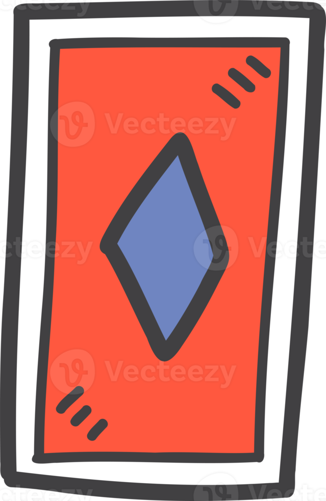 illustration de cartes à jouer dessinées à la main png