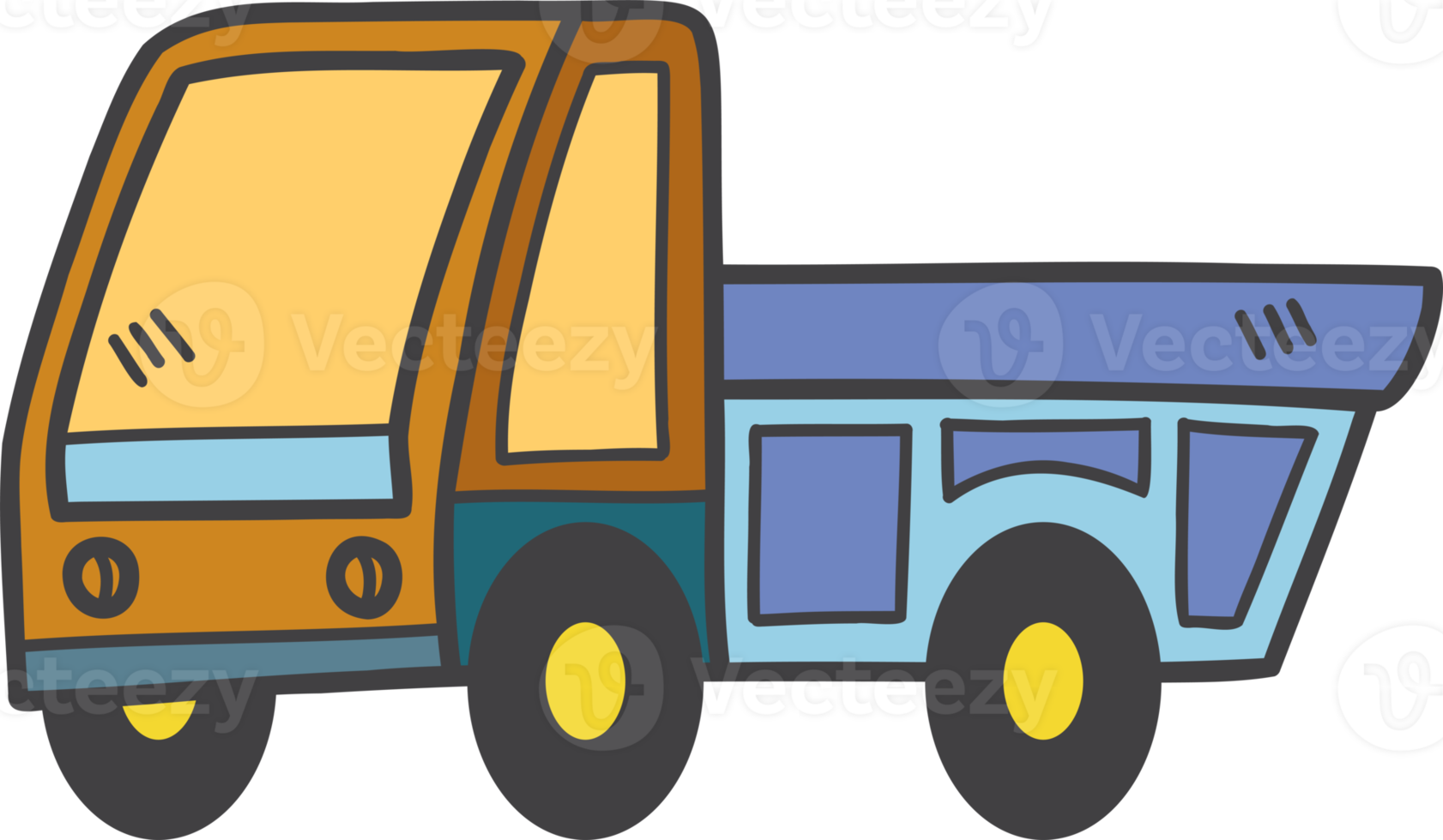 hand- getrokken speelgoed- vrachtauto voor kinderen illustratie png