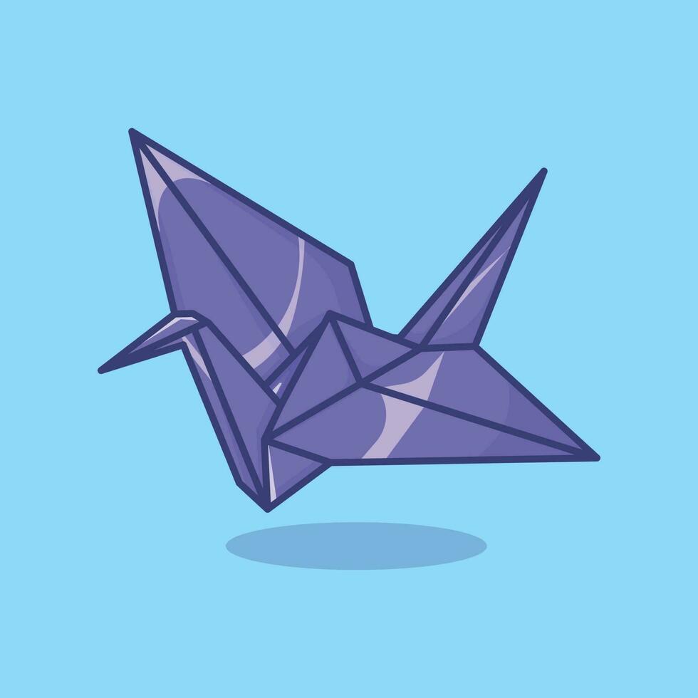 ilustración de dibujos animados simples. papel de origami en forma de cisne. concepto de oficina. vector