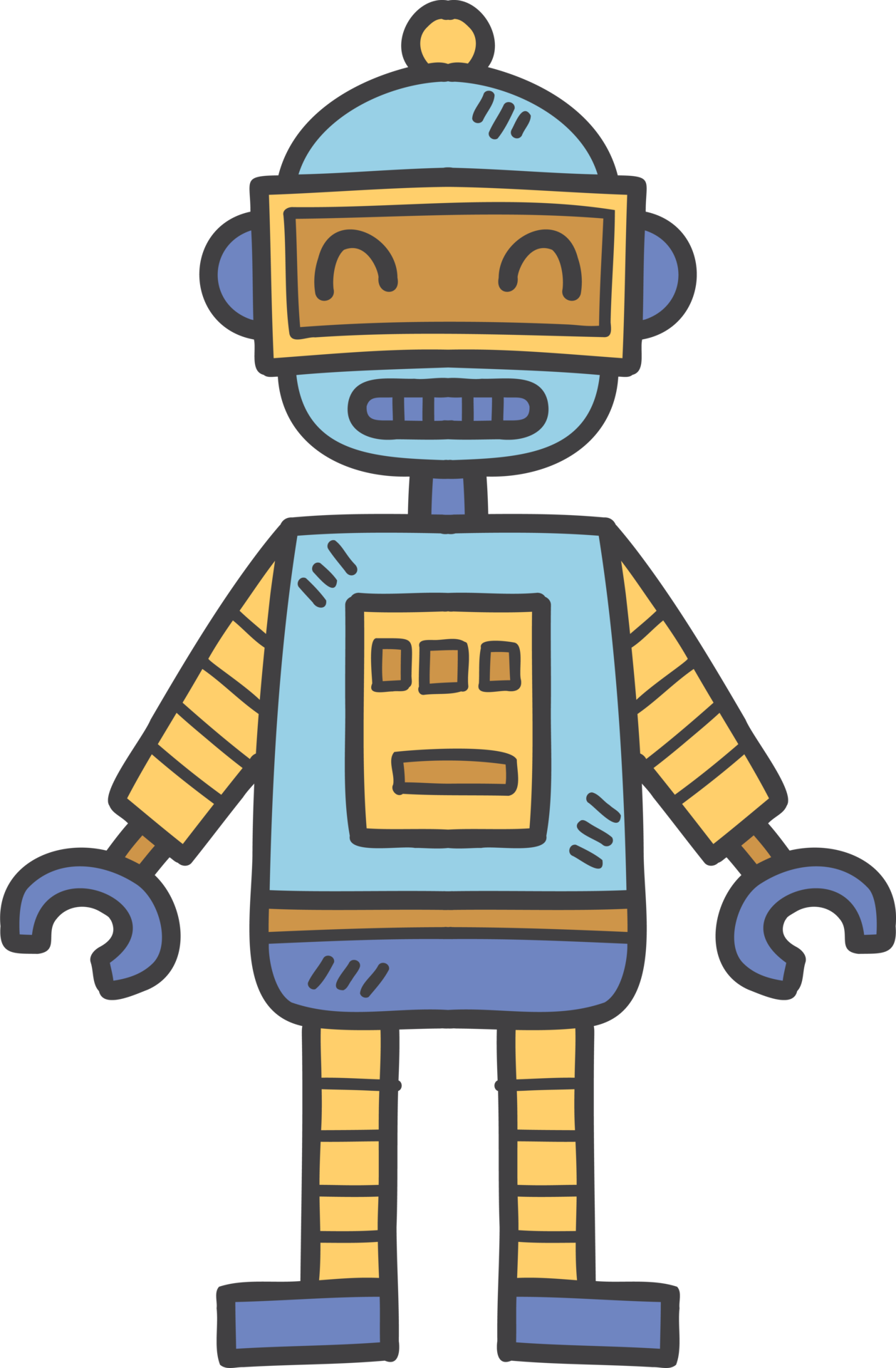 Hand Drawn robot toy for kids illustration 12665160 PNG