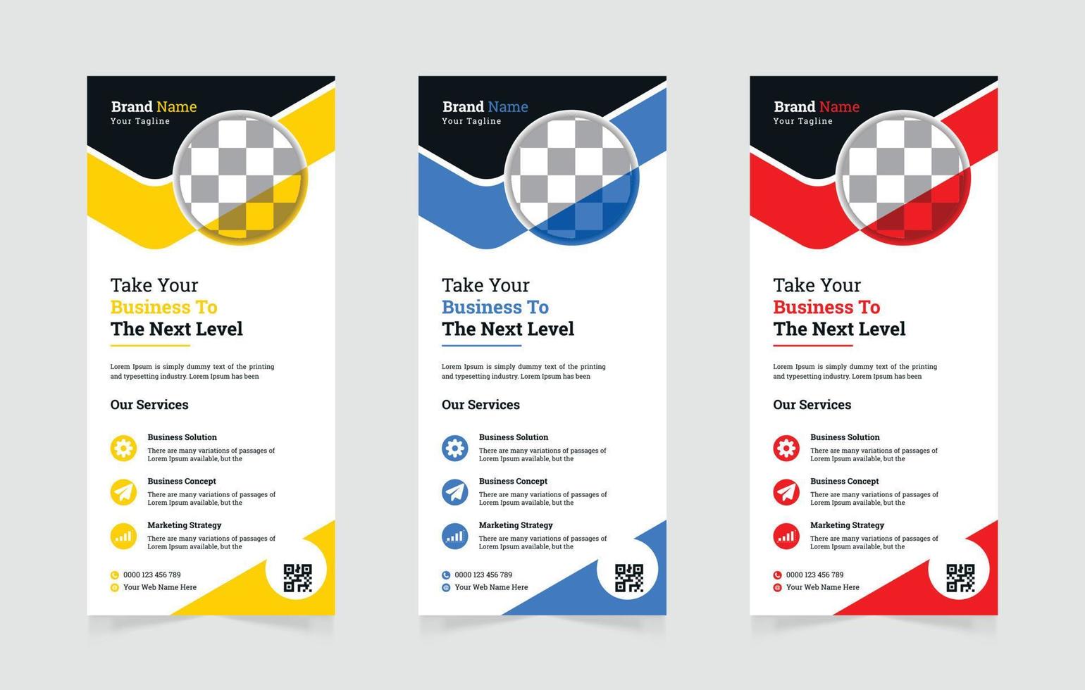 Modern corporate business rack card or dl flyer design templates vector
