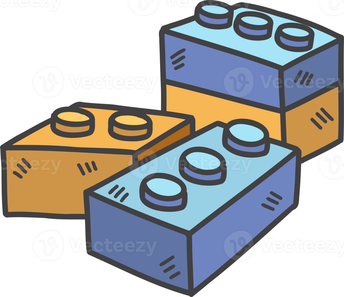 mano disegnato bloccare cubo per ragazzo illustrazione png