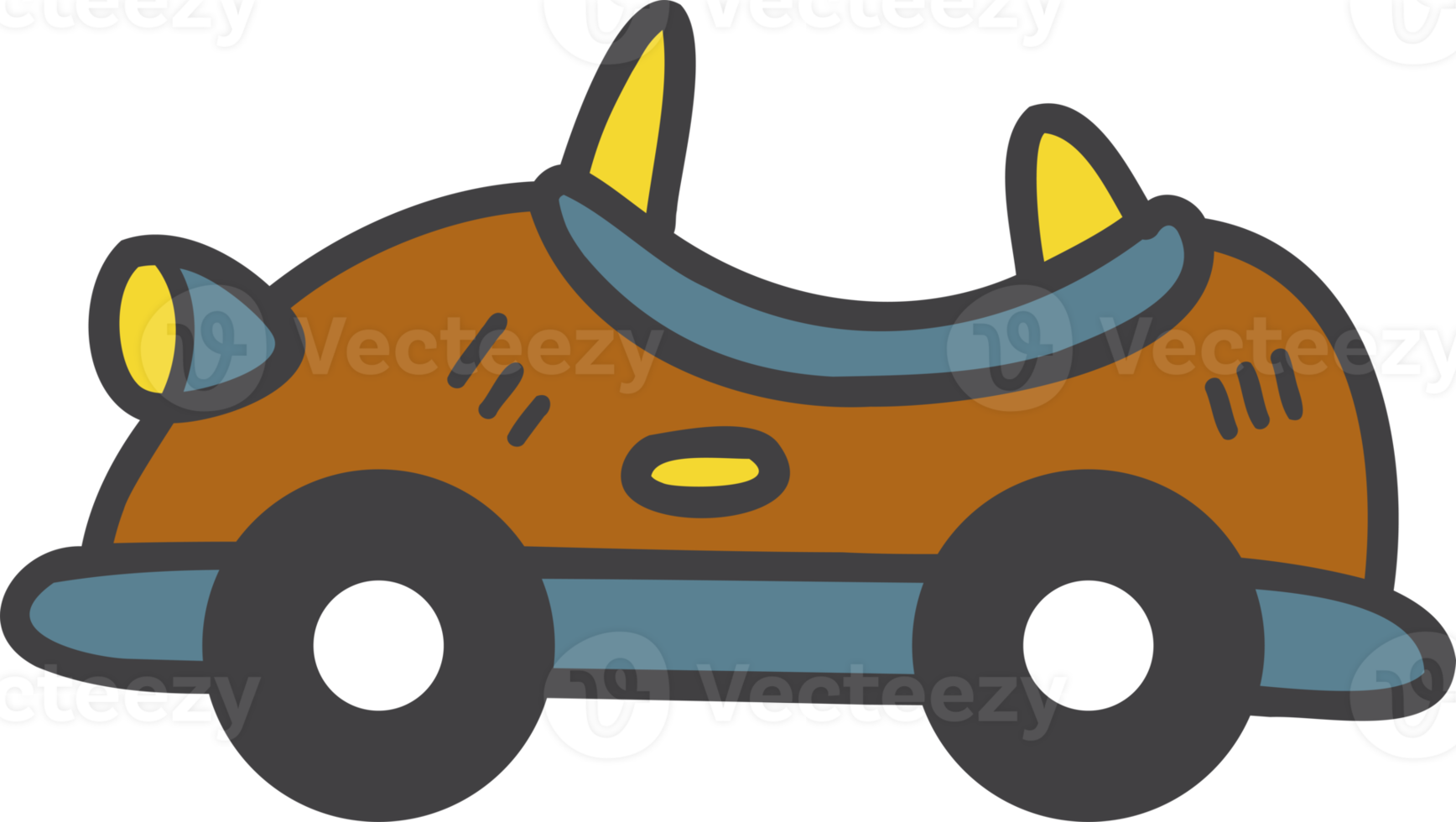 Hand Drawn toy car for kids illustration png