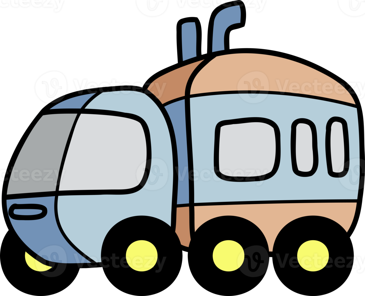 Hand Drawn space car illustration png