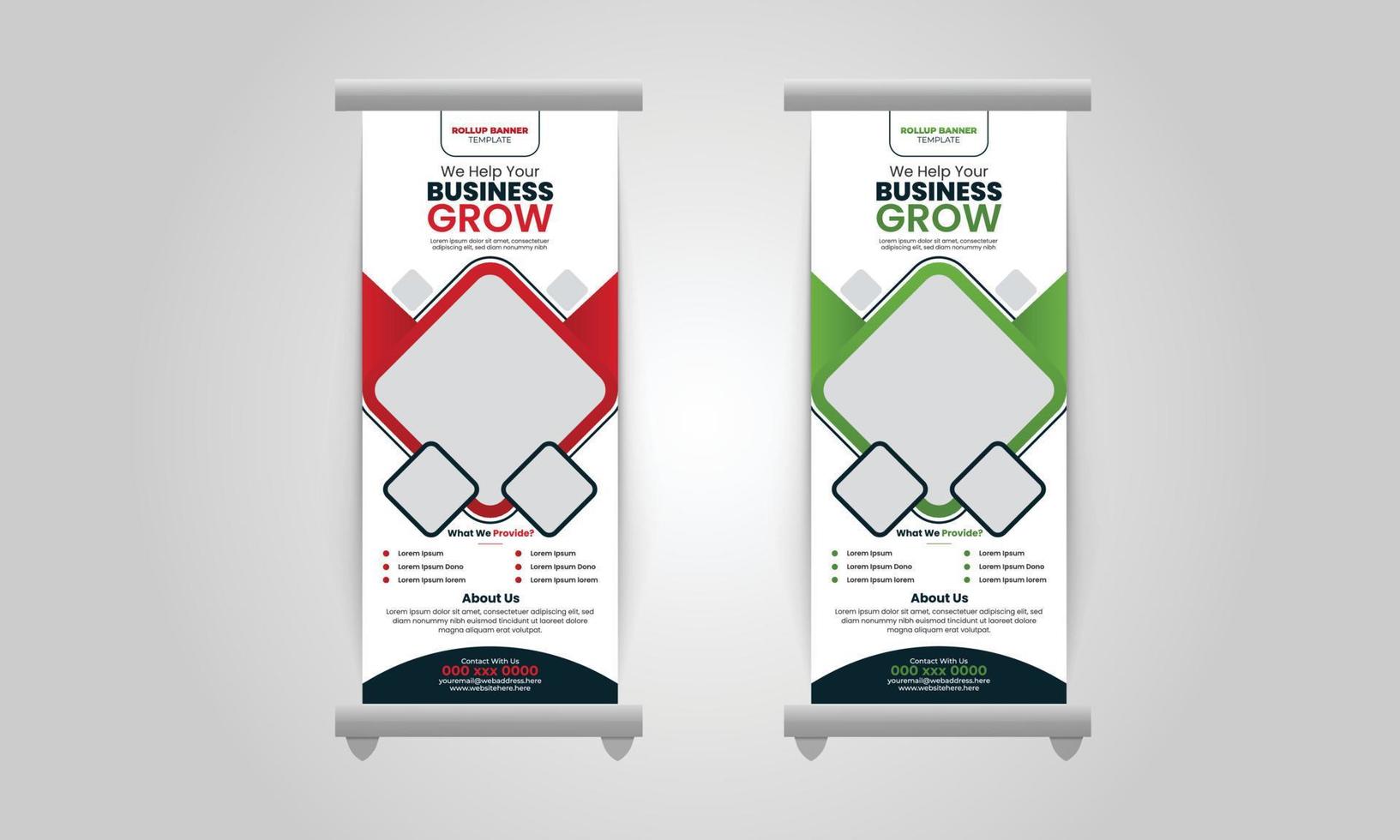 nuevo y moderno banner enrollable de negocios corporativos abstractos, soporte de banner creativo mínimo x para uso comercial y multipropósito. plantilla de diseño de banner desplegable de diseño profesional vector