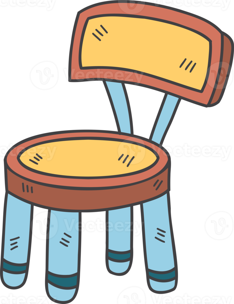 Hand Drawn cute chair illustration png