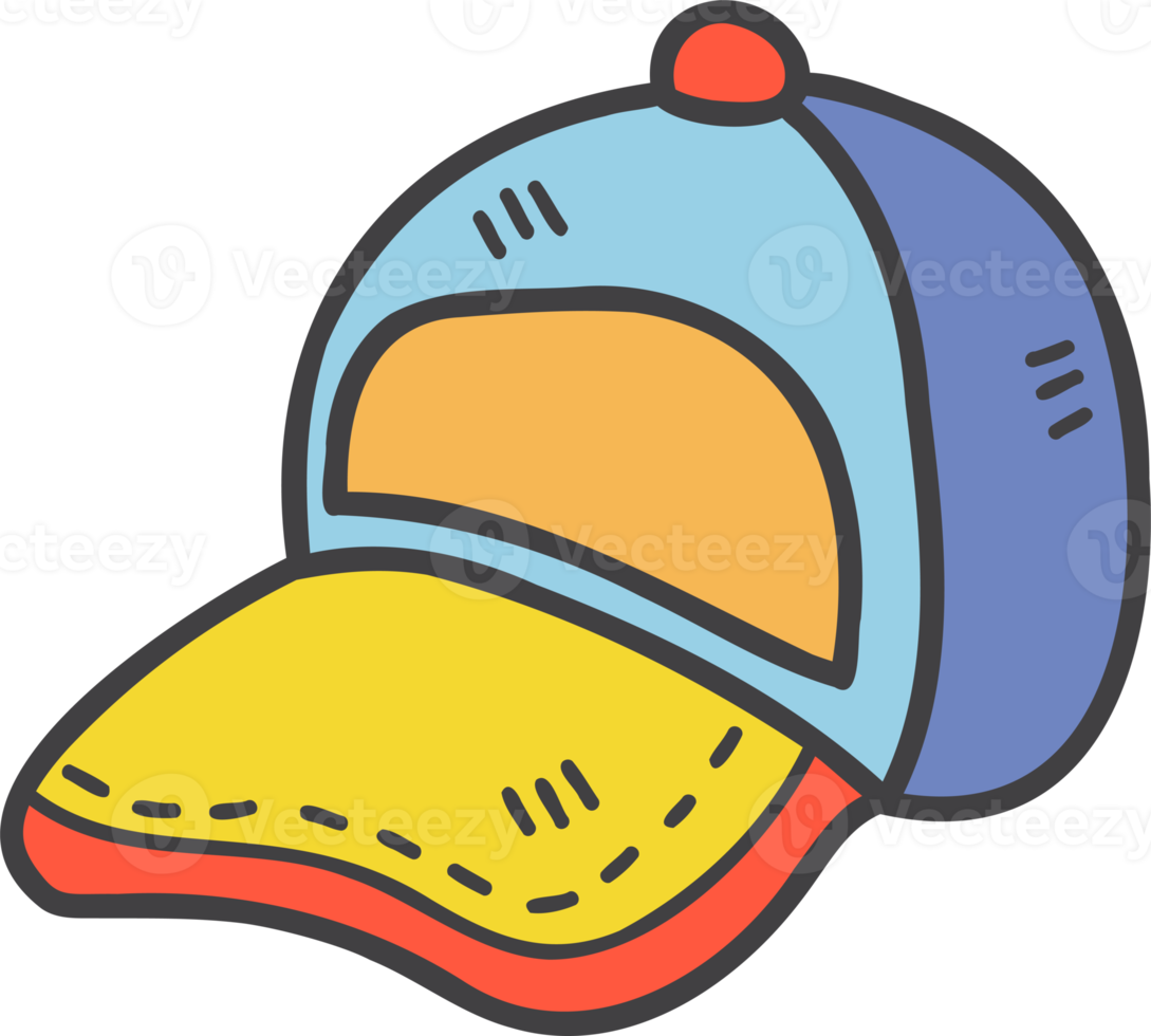 ilustração de boné de beisebol desenhado à mão png