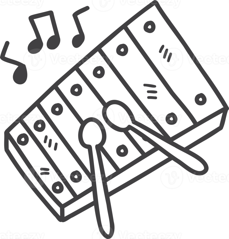 ilustração de brinquedo de xilofone de crianças fofas desenhadas à mão png