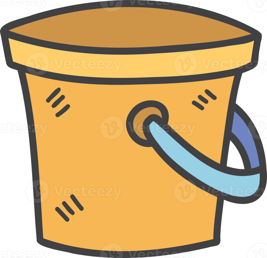 Hand Drawn Sand bucket illustration png