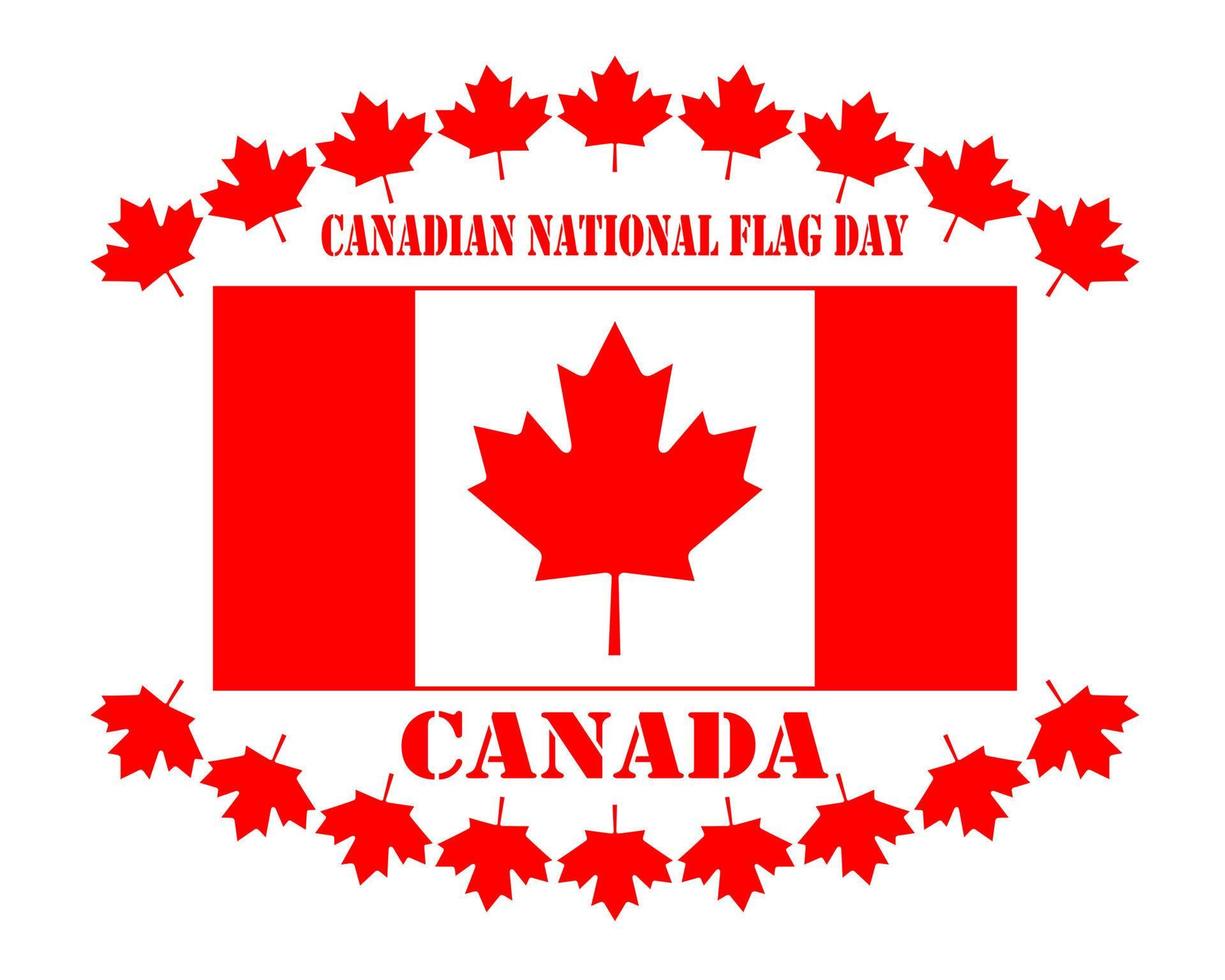 día de la bandera nacional de canadá sobre un fondo blanco vector