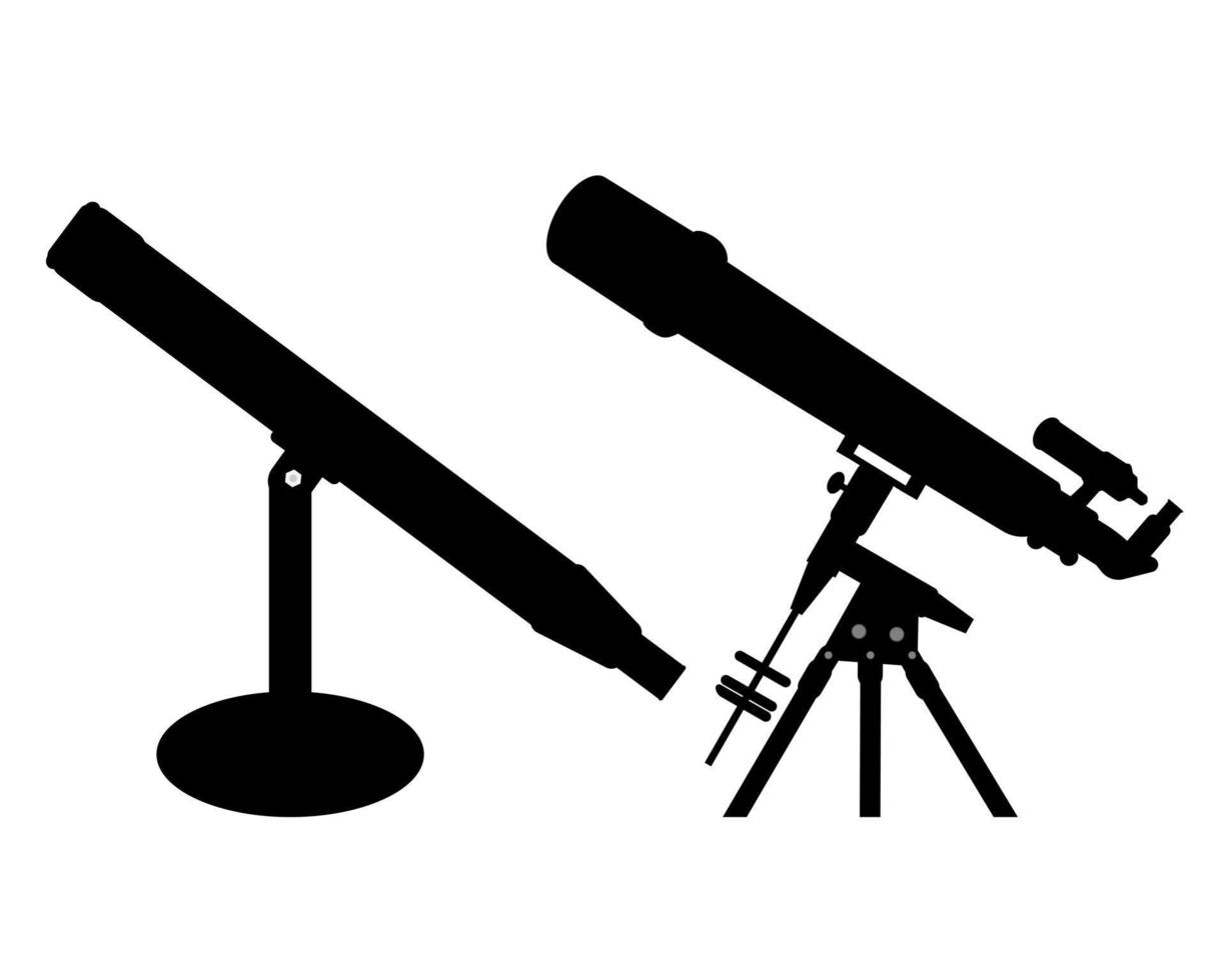 dos telescopios negros diferentes en un fondo blanco vector
