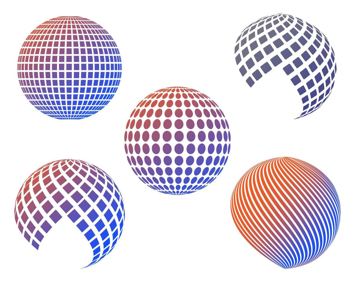 balls of different kinds and colors on a white background vector