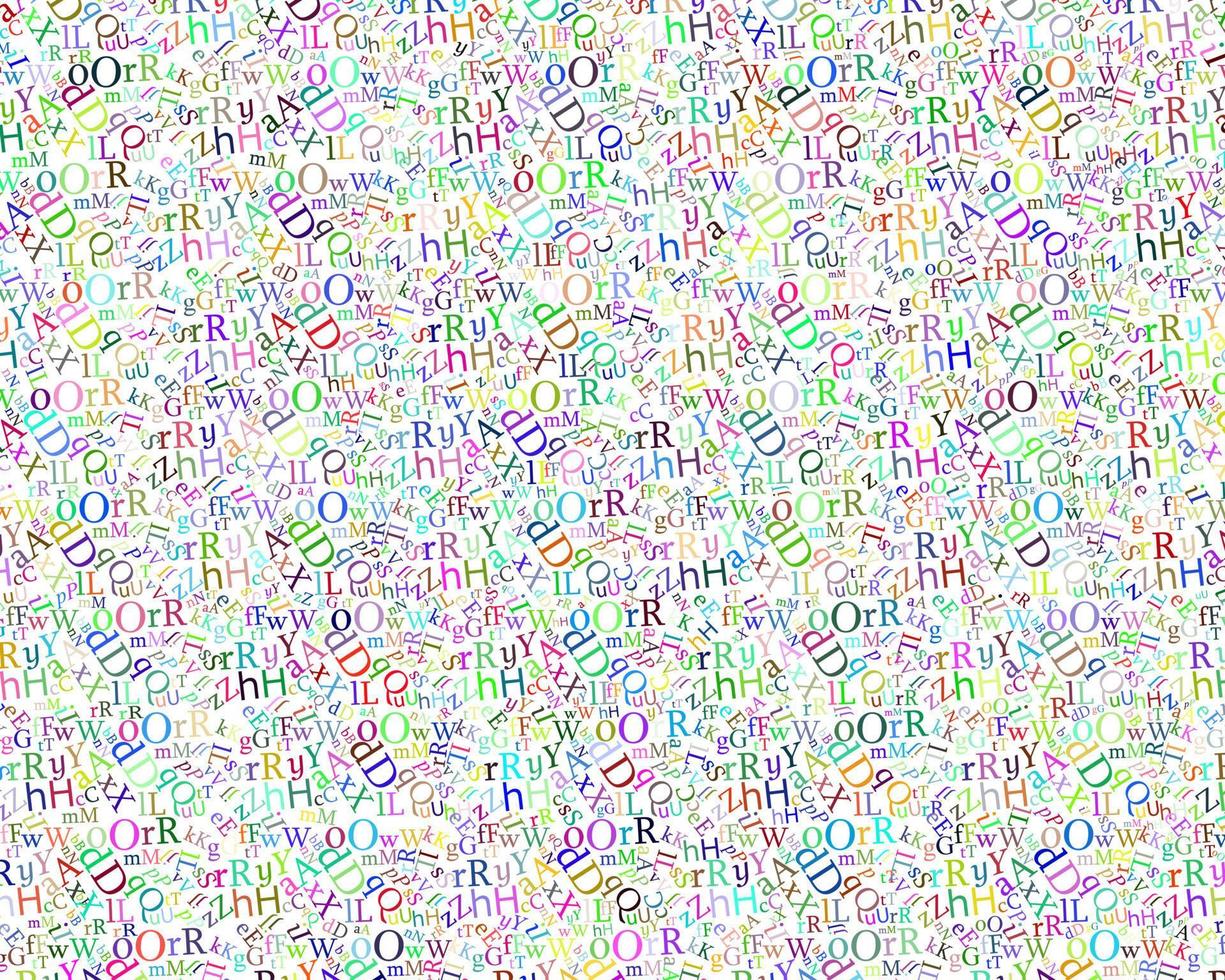 pattern of different colored letters on a white background vector