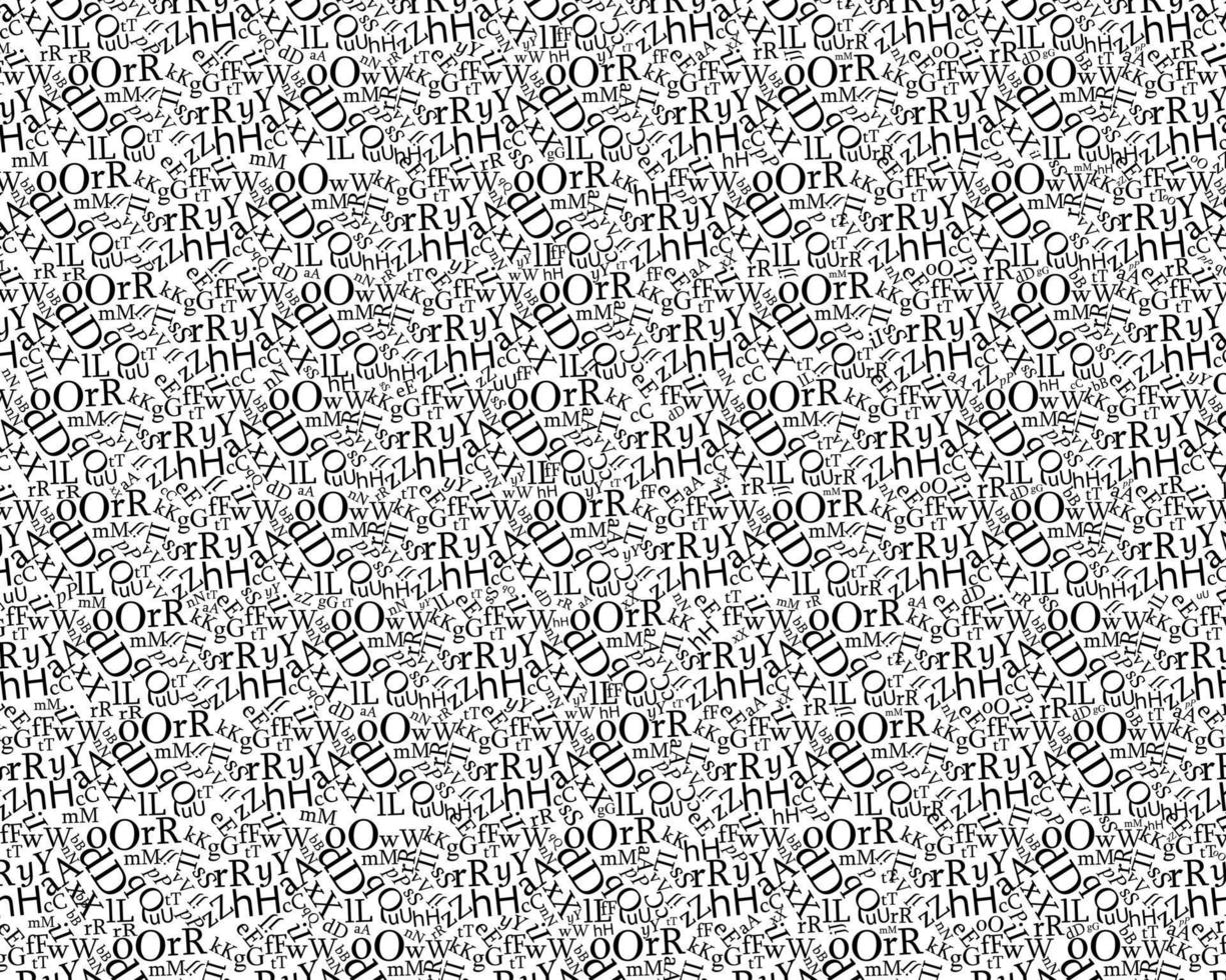 pattern of different English letters on a white background vector