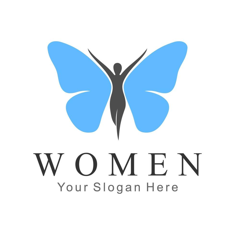 Butterfly Woman logo vector